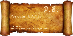 Panczer Béla névjegykártya